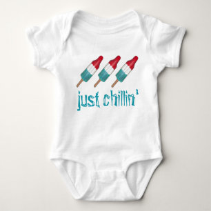 Just Chillin' Rocket Pops Popsitic Patriotic USA Baby Strampler