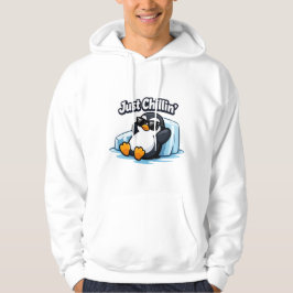 JUST CHILLING PINGUIN Throw Pillow Hoodie