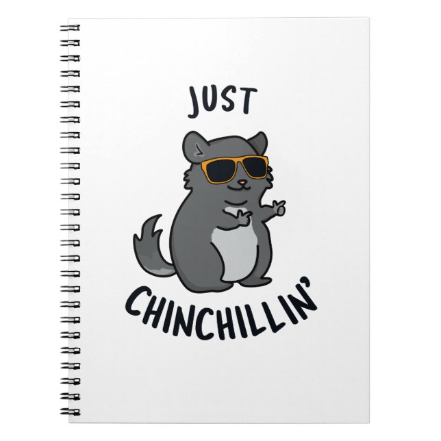 Just Chin-Chillin Funny Chinchilla Pun Notizblock (Vorderseite)