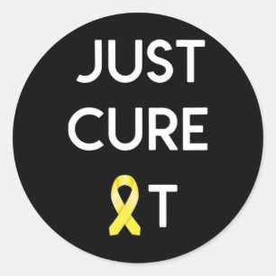 JUST CURE IT Childhood Cancer Awareness Runder Aufkleber