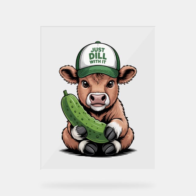 Just Dill mit It Cow , Funny Pickle Acrylschild (Vorderseite)