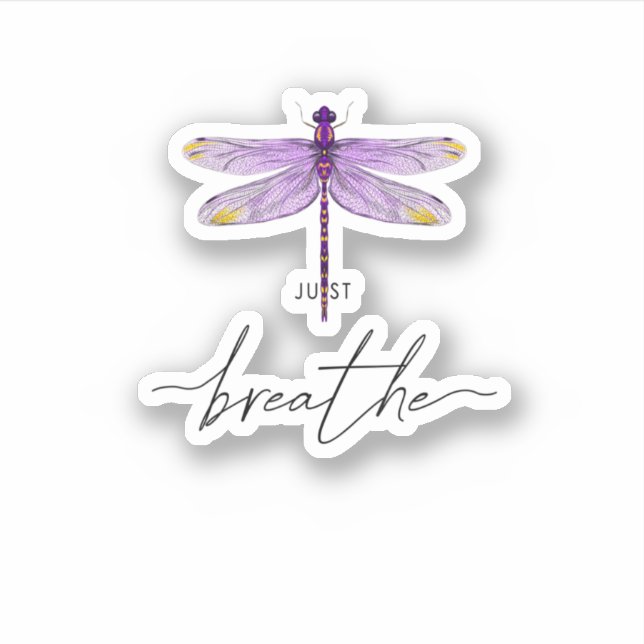 Just Dragonfly Tattoodesign Dandelion Breathe Medi Aufkleber (Vorderseite)