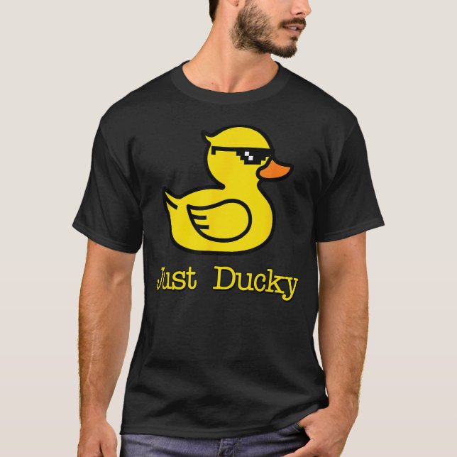 Just Ducky Cool Rubber Yellow Duck Childish Graphi T-Shirt (Vorderseite)