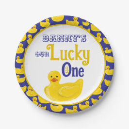 Just Ducky Lucky Einladung zum ersten Geburtstag Pappteller