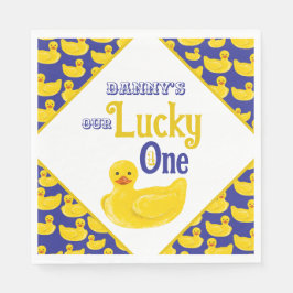 Just Ducky Lucky Einladung zum ersten Geburtstag Serviette