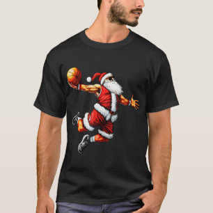 Just Dunk Es Weihnachtsmann Basketball Weihnachtsb T-Shirt