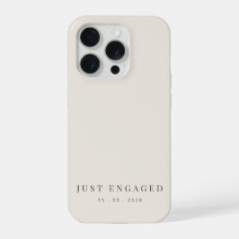 Just Engaged Minimalist Typography Soft Beige iPhone 15 Pro Hülle