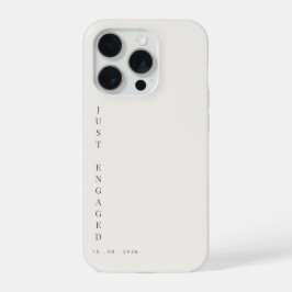 Just Engaged Minimalist Typography Warm White iPhone 15 Pro Hülle