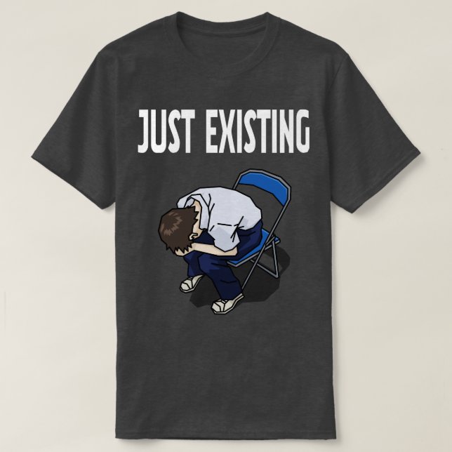 Just Existing Mood Black T-Shirt (Design vorne)