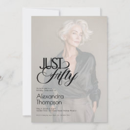 Just Fifty Photo 50th Birthday Party Einladung