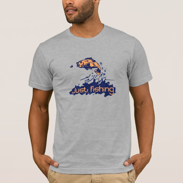 Just Fishing Herren's marineblaue Orange Light T - T-Shirt (Vorderseite)