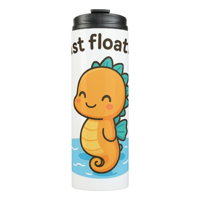 Just Floating - Niedliches Seepferd Thermosbecher (Vorderseite)