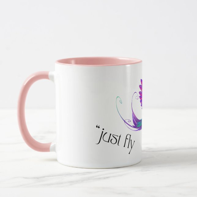 Just Fly - Vibrant Rainbow Hummingbird Art for Fre Tasse (Links)