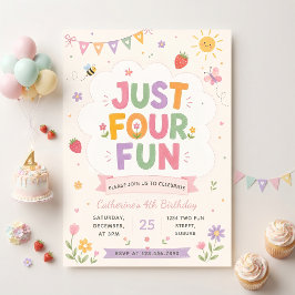 Just Four Fun Geburtstagsfeier Einladung