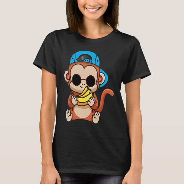 Just Freaking Love Monkeys And Bananas Sunglasses  T-Shirt (Vorderseite)