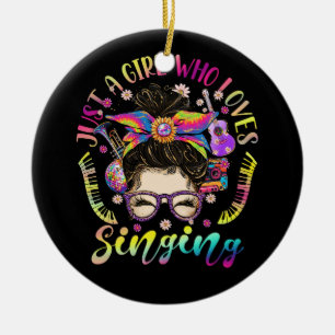 Just Girl, die Lieben singen Messing Haare Bun für Keramik Ornament