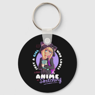 Just Girl Lieben Anime Sketching Ramen Manga Otaku Schlüsselanhänger