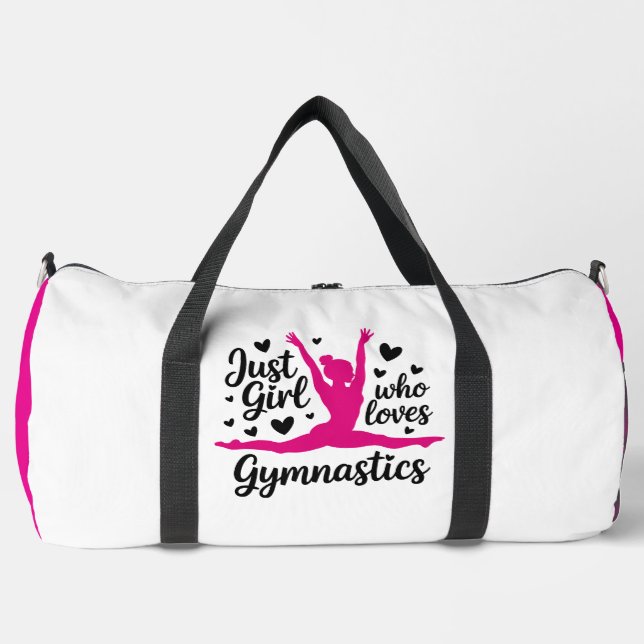 Just Girl Loves Gymnastics Hearts Duffle Bag (Vorderseite)