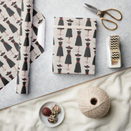 Just Girl Things Little Black Dress Fashion Patter Geschenkpapier