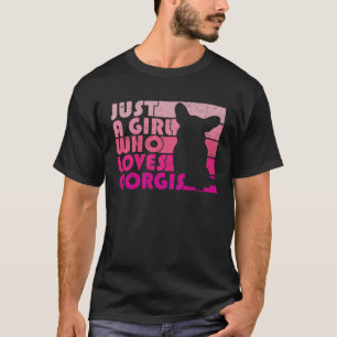 Just Girl Who Lieben Corgis Pink Vintag Dog Eigent T-Shirt