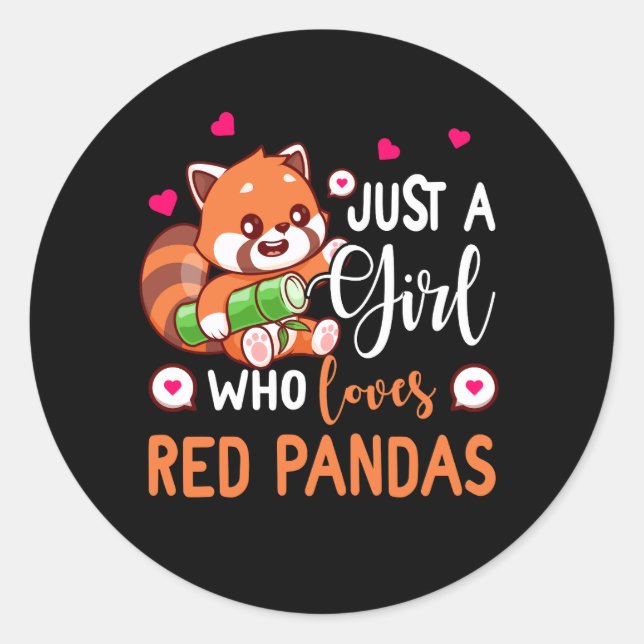 Just Girl Who Lieben Red Pandas Red Panda Lover An Runder Aufkleber (Vorderseite)
