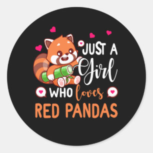 Just Girl Who Lieben Red Pandas Red Panda Lover An Runder Aufkleber
