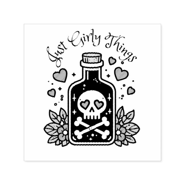 Just Girones Sachen Giison Bottle Funny Halloween Permastempel (Design)