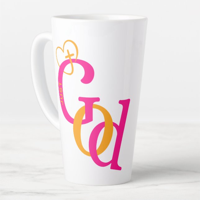 Just God Latte Mug Milchtasse (Linke Ecke)