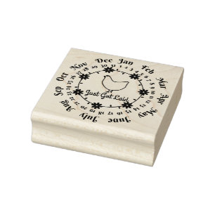 Just Got Hühnereier Karton Datum Briefmarke Gummistempel