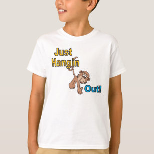 Just Hangin Out Monkey   Cartoon T-Shirt