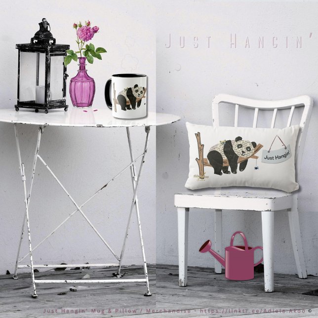 Just Hangin' Throw Kissen von Adiela Akoo (Just Hangin' Mug & Pillow designd by Poet Adiela Akoo. Shop my collection/store 4 more fab finds now)