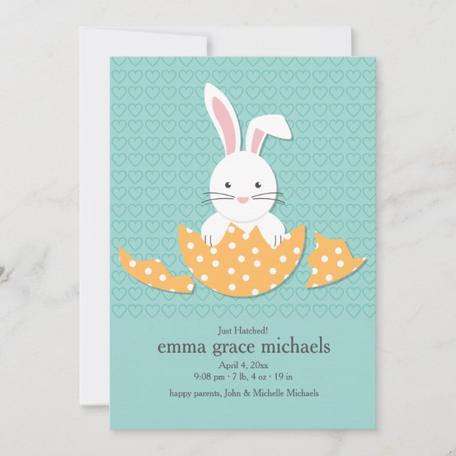 Just Hatched Birth Announcement Ankündigung (Vorderseite)