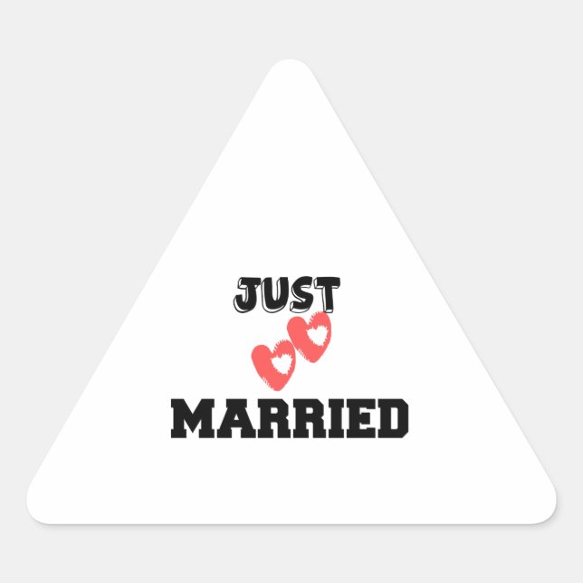 JUST HEIRATET DREIECKIGER AUFKLEBER (Vorderseite)