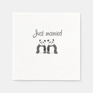 Just heiratete Panda Serviette
