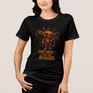 Just Here for the Boooss Halloween Demon Tri-Blend Shirt