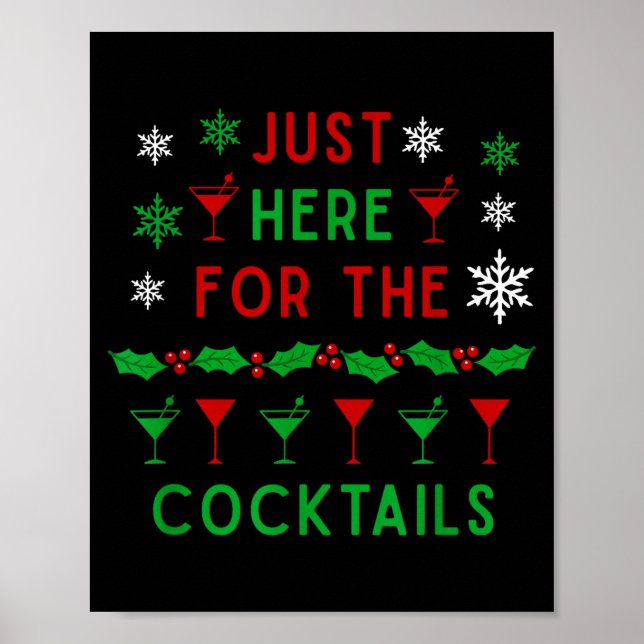 Just Here For The Tails Christmas Boozy Xmas Holid Poster (Vorne)