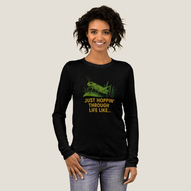 "Just Hoppin’ Funny Grasshopper Art" Tri-Blend Shirt (Volle Vorderseite)