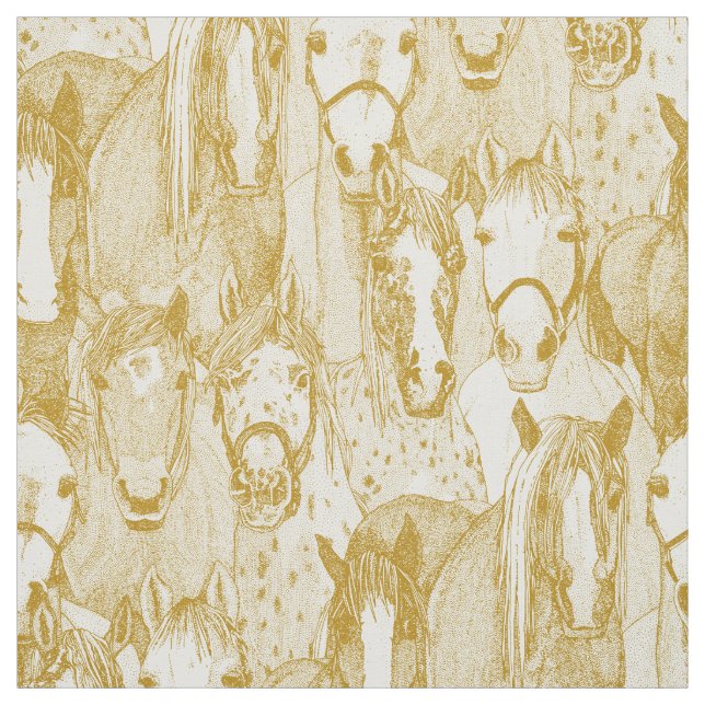 just horses gold half pearl stoff (Muster)