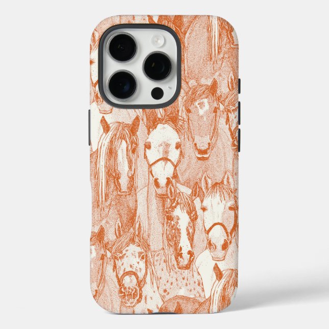 just horses orange half pearl Case-Mate iPhone hülle (Rückseite)