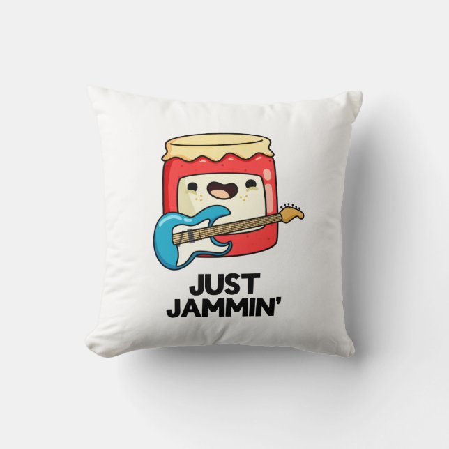Just Jammin Funny Rocker Jam Pun Kissen (Vorderseite)