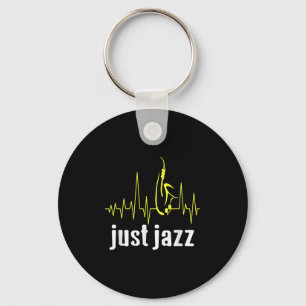 Just Jazz Cool Saxophone Heartbeat Music Schlüsselanhänger