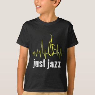 Just Jazz Cool Saxophone Heartbeat Music T-Shirt