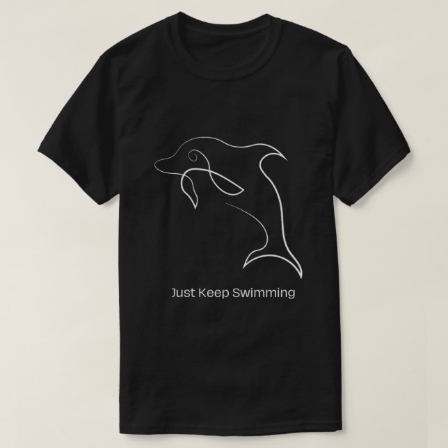 Just Keep Swimming Shirt – Cute Dolphin Ocean Summ (Design vorne)