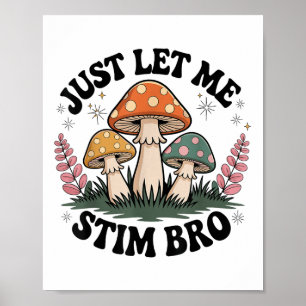 Just Lass Me Stim Bro Groovy Autism Awareness Auti Poster