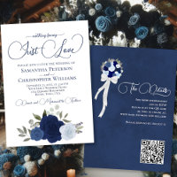 Just Liebe Blue Rose Boho Floral QR Code Hochzeit