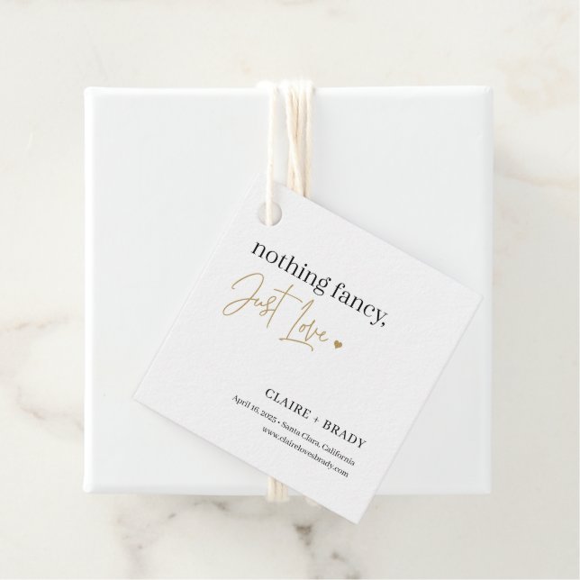 Just Liebe EDITABLE FARBE Save the Date Gefallen T Geschenkanhänger (Beispiel)