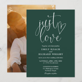 Just Liebe Elegantes Foto Emerald Green Wedding Einladung