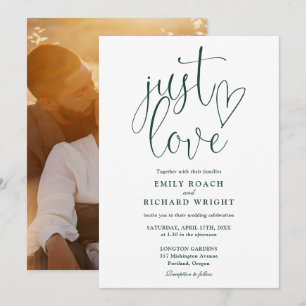 Just Liebe Elegantes Foto Emerald Green Wedding Einladung