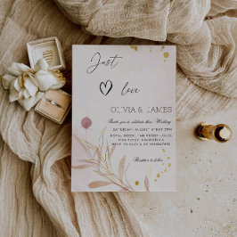"Just Love" Herbstliche Botanische Hochzeitsfeier Einladung