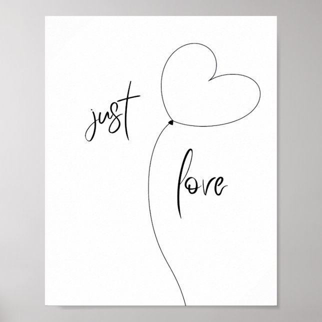 Just Love Minimalist Poster – Heart Balloon (Vorne)